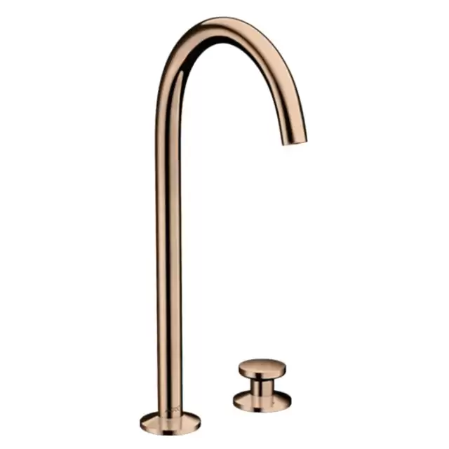 Axor One Смеситель для раковины Sel 260, на 2 отв., высокий, с донным клапаном Push-Open, цвет: полированное красное золото