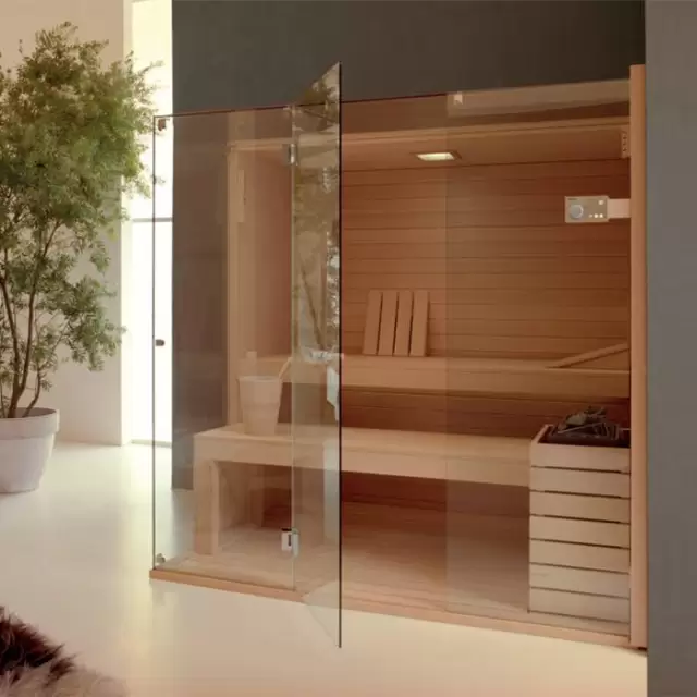 Effegibi Sky Corner 80 Сауна 200x180х201см, угловая SX, цвет: канадский хемлок