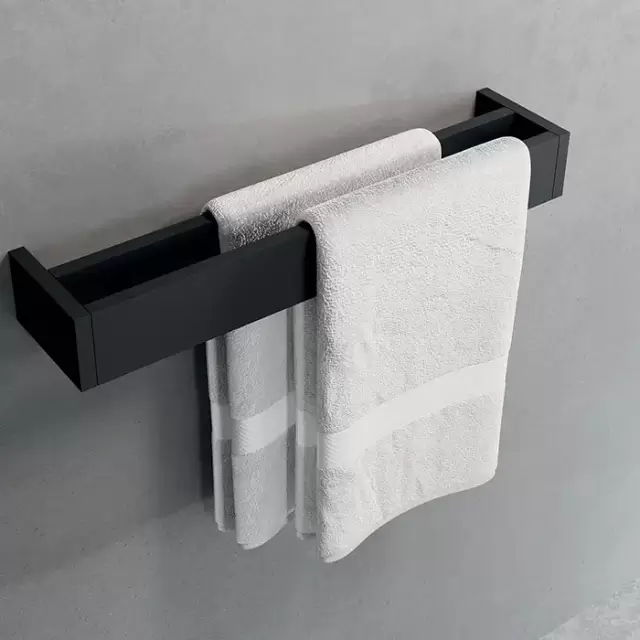 Novellini Kuadra Полотенцедержатель двойной 45см. из алюминия, цвет: черный матовый