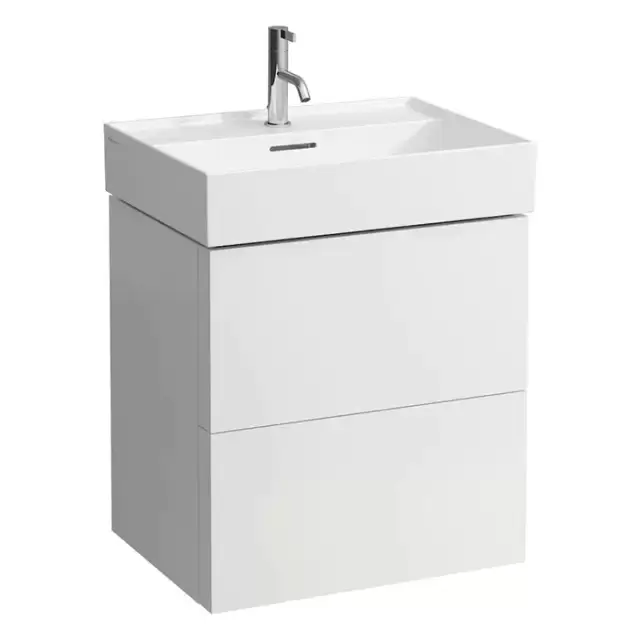 Laufen Kartell Тумба с раковиной 58x45x60см, с 2 ящиками, вкл. органайзер для умывальника подвесная, цвет: белый матовый