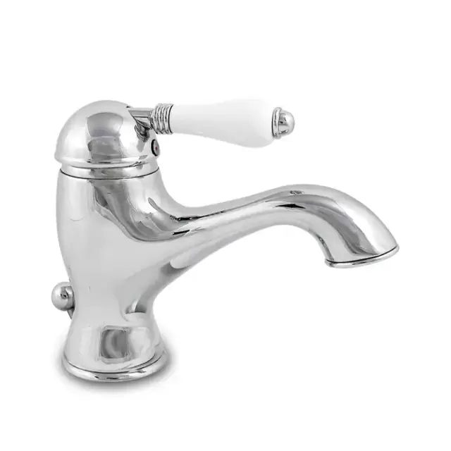 Nicolazzi P.m. Blanc Смеситель для раковины однорычажный, с донным клапаном, ручки белая керамика, цвет: хром