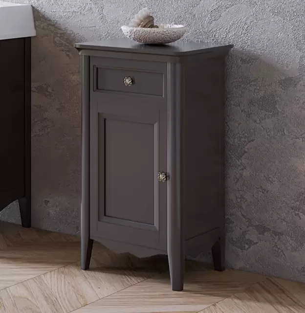 TW Veronica, Тумба 50.2/45x40/37.4xh86.7см, 1 распашная дверка 1 выдвижной ящик, доводчики Blum (петли слева-SX), напольная, цвет: Gridgio, ручки: Riflesso