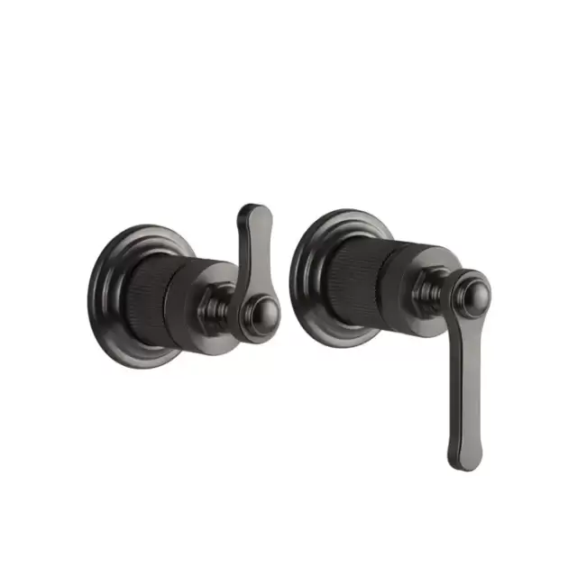 Gessi Venti20 Смеситель для душа, встраиваемый, с переключателем на 2 положения, внешняя часть, цвет: Black Metal Brushed PVD