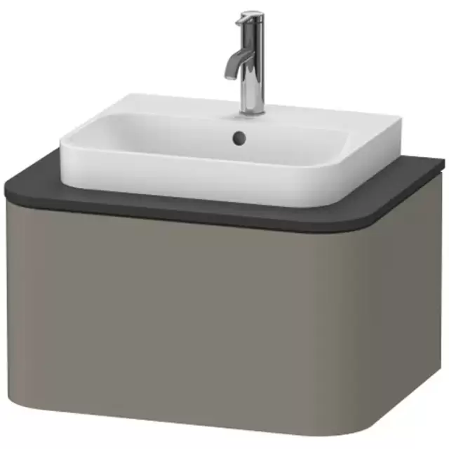Duravit Happy D.2 Plus Тумба подвесная 65x55х35.4см, с раковиной и 1 ящиком, цвет: stone grey satin matt