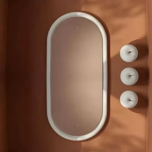 Artceram Milano Зеркало 55х100 см в керамической раме с LED-подсветкой и сенсорным выключателем, цвет: белый матовый