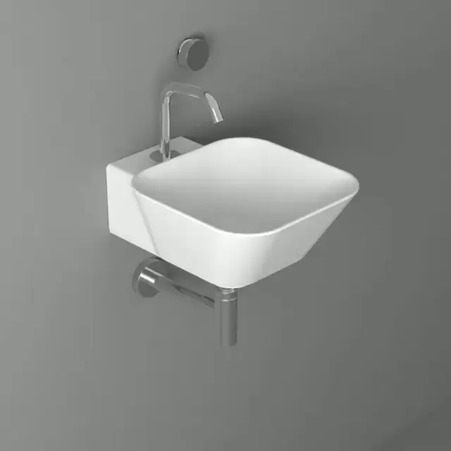 Simas Wave Раковина 33.5х43х16.5 см, 1 отв., накладная/подвесная, цвет: белый