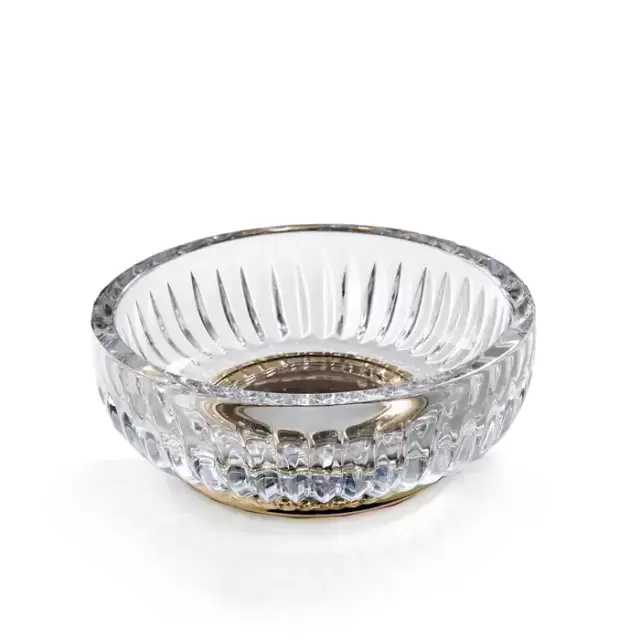 3SC Elegance Мыльница настольная d11,5хh4 см, цвет: прозрачный хрусталь/латунь сатинированная матовая