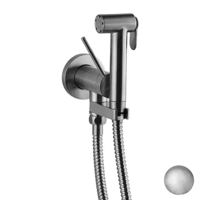 Gattoni Набор Гигиенический душ со встроенным смесителем, цвет: никель шлифованный