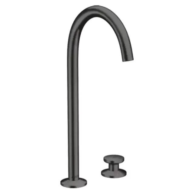 Axor One Смеситель для раковины Sel 260, на 2 отв., высокий, с донным клапаном Push-Open, цвет: шлифованный черный хром