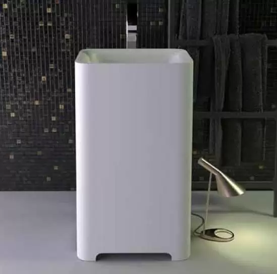 KNIEF Feel Раковина 53х43х90 см, без отв., отдельностоящая, выпуск в пол, цвет: белый матовый