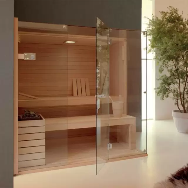 Effegibi Sky Corner 60 Био-Сауна 200x150x201см, угловая DX, цвет: канадский хемлок