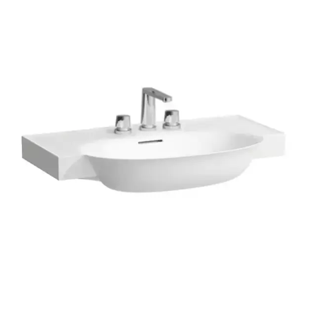 Laufen New Classic Раковина накладная 80х48х7.5см, с 3 отв., с переливом, цвет: белый матовый