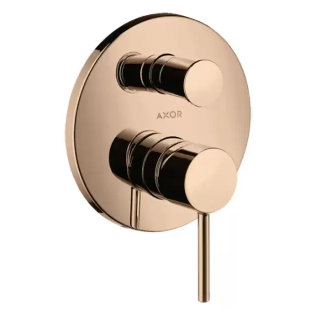 Axor Starck Смеситель для ванны, встраиваемый, с переключателем на 2 потока, цвет: полированное красное золото