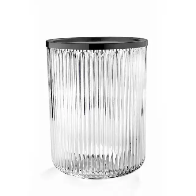 3SC Elegance Урна 20хh28х20 см, цвет: прозрачный хрусталь/никель черный матовый