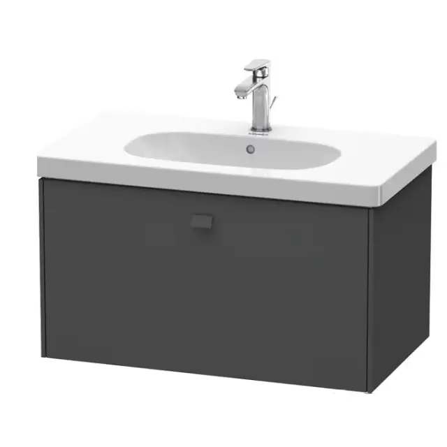 Duravit  Brioso Тумба подвесная 82х46.9х45.2см, с раковиной, с 1 выдвижным ящиком, цвет: графит матовый