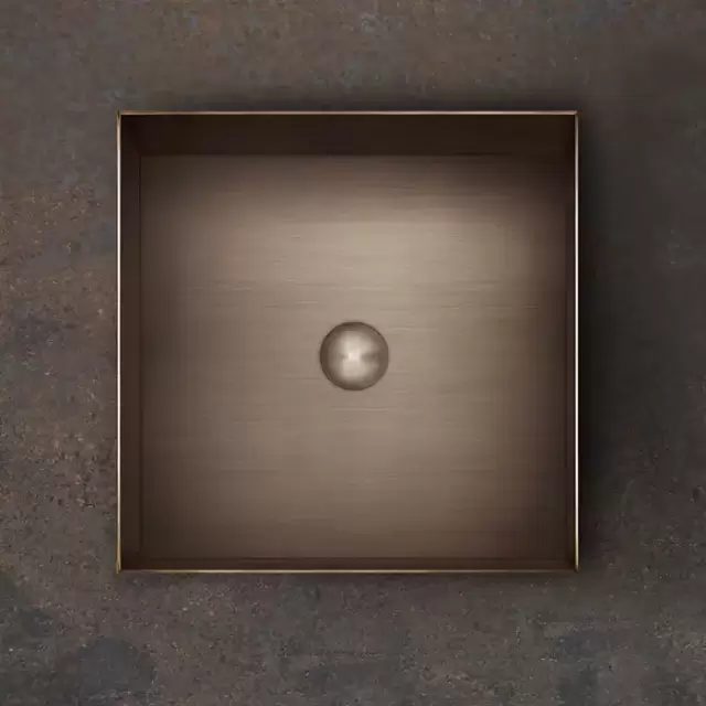 Gessi 316 Раковина 40x40 см, без отв., для установки на столешницу, без перелива, нержавеющая сталь, цвет: Copper Brushed PVD