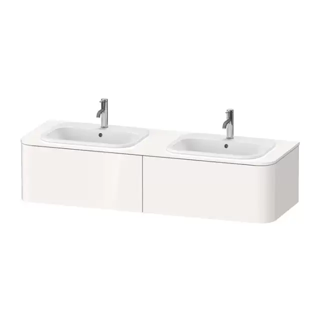 Duravit Happy D.2 Plus Тумба подвесная 160x55x35.4см, с 2 раковинами и 2 ящиками , цвет: белый глянцевый