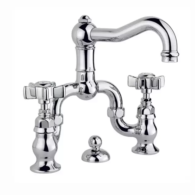 Nicolazzi Dames Anglaises Смеситель для раковины на 3 отверстия, с донным клапаном, межцентр: 216мм, цвет: хром