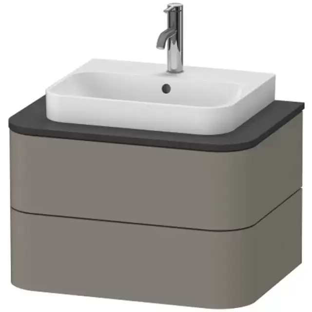 Duravit Happy D.2 Plus Тумба подвесная 65x55х40.8см, с раковиной и 2 ящиками, цвет: stone grey satin matt