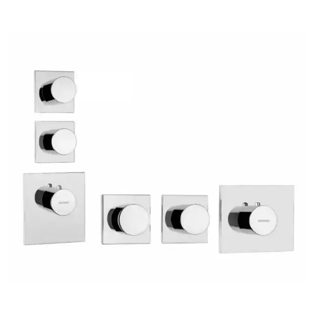 Bossini Oki Термостат для душа, встраиваемый, с девиаторм/запорным вентилем на 2 - 4 выхода, уст-ка верт/гор., цвет: хром