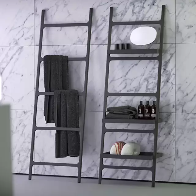 Knief Rails Лестница-вешалка с полками 60х36х180см, цвет: черный матовый