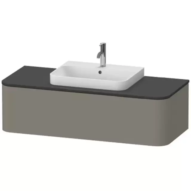 Duravit Happy D.2 Plus Тумба подвесная 130x55х35.4см, с раковиной и 1 ящиком, цвет: stone grey satin matt