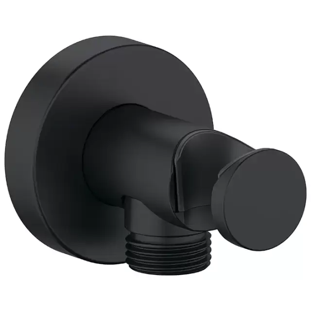 Duravit Shower Шланговое подсоединение с держателем ручного душа, цвет: черный матовый