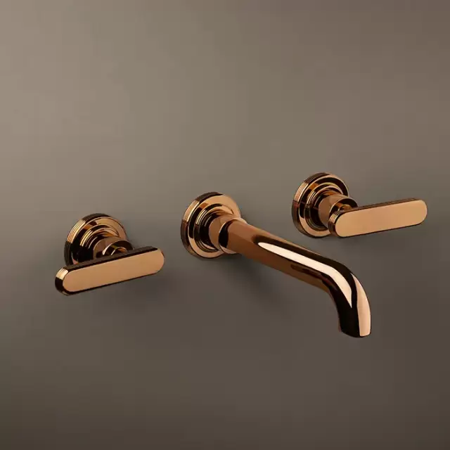 Fima Carlo Frattini Park Lane Смеситель для раковины, встраиваемый, излив 15см., донный клапан click-clack, цвет: золото