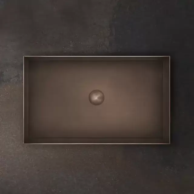 Gessi 316 Раковина 60x35 см, без отв., для установки на столешницу, без перелива, нержавеющая сталь, цвет: Copper Brushed PVD