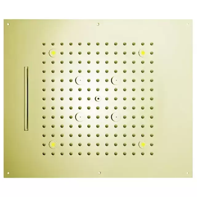 BOSSINI DREAM/3 Верхний душ 570x470 мм, 3 режима (дождь, каскад, туман) с 4 LED RGB, блок питания/управления, Cromoterapia, цвет: сатинированное золото
