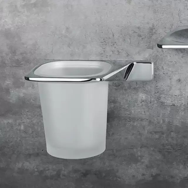 Colombo Alize Стакан подвесной, SX, цвет: хром/матовое стекло