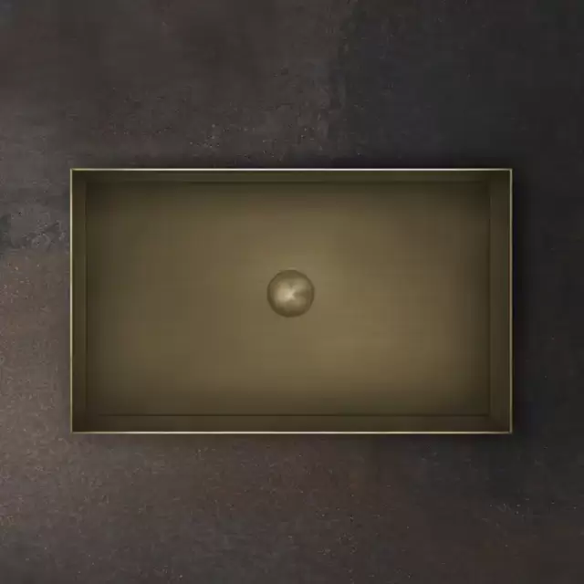 Gessi 316 Раковина 60x35 см, без отв., для установки на столешницу, без перелива, нержавеющая сталь, цвет: Warm bronze brushed PVD