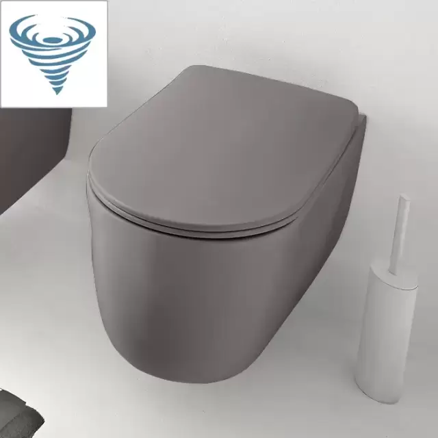 Kerasan Nolita Унитаз безободковый подвесной 55х35 см, Tornado, с креплениями WB9N, цвет: ferro matt