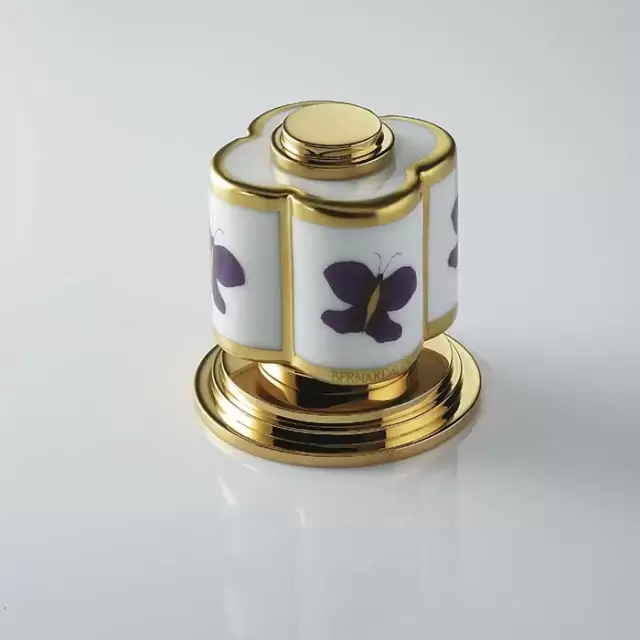 THG CAPUCINE MAUVE DECOR OR Вентиль смесителя для ванны, декор золото/лиловый, цвет: полированное золото