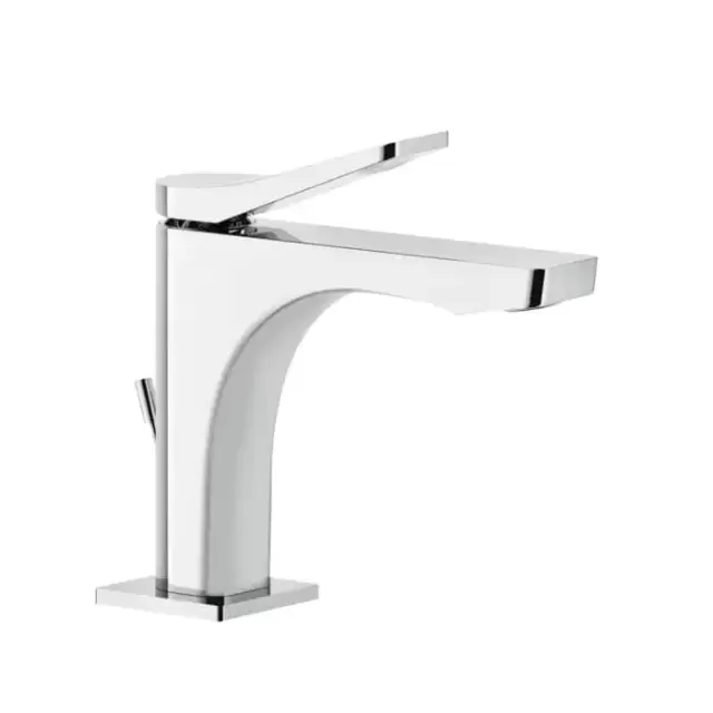 Gessi Rilievo Смеситель для раковины на 1 отв. с донным клапаном h=153мм, излив 126мм , цвет: хром