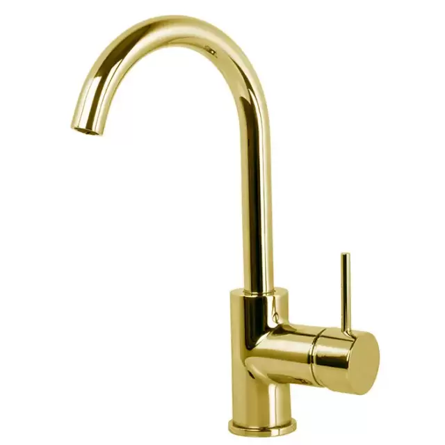 Fima Carlo Frattini Spillo Up Смеситель для раковины, на 1 отв., с донным клапаном, цвет: золото