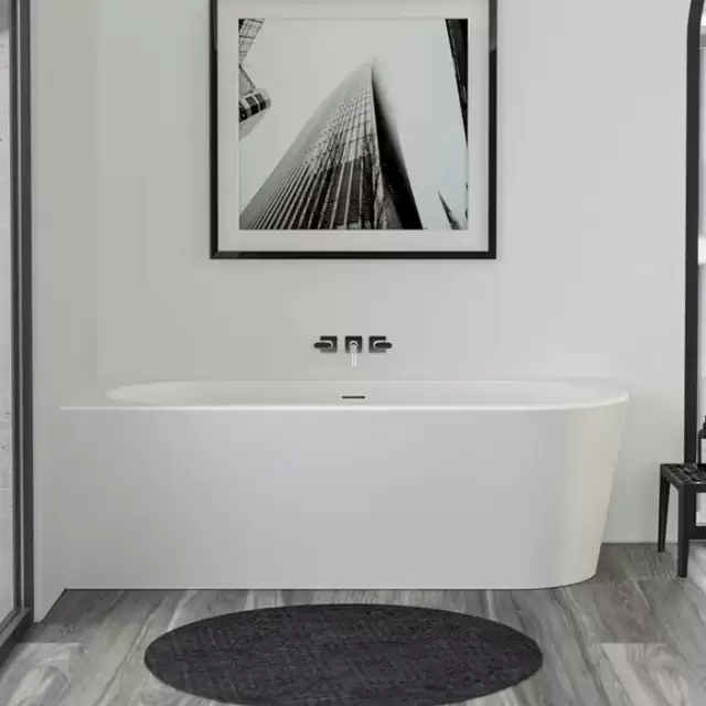 KNIEF Wall Corner R Ванна в левый угол 180х80х60см., с компл. крепл.к стене, без сл-перелива, цвет: белый