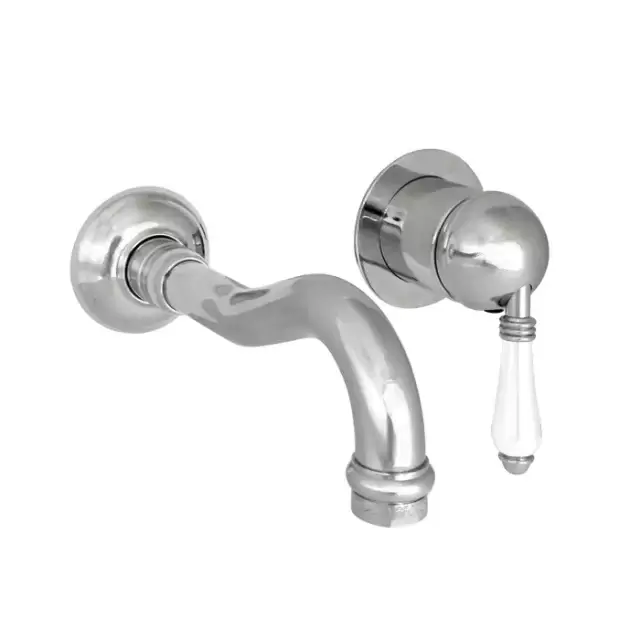 Nicolazzi P.m. Blanc Cмеситель для умывальника однорычажный, встраиваемый, излив: 175мм, ручки белая керамика, цвет: хром