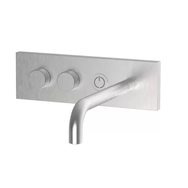 Fima Carlo Frattini Switch Смеситель для раковины, встраиваемый, с кнопкой on/off, излив: 20.7см., цвет: нержавеющая сталь