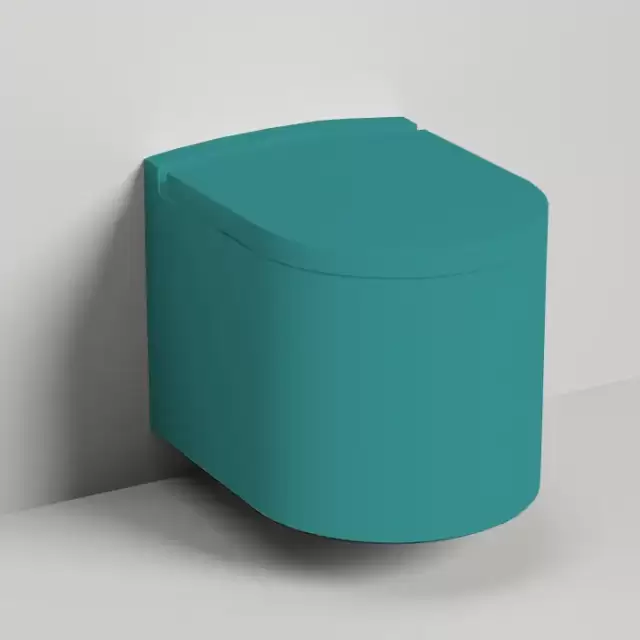 Salini Gemelli Унитаз подвесной 530х410х420 мм, материал S-Stone матовый, внутри керамика, крышка микролифт, цвет RAL 5018