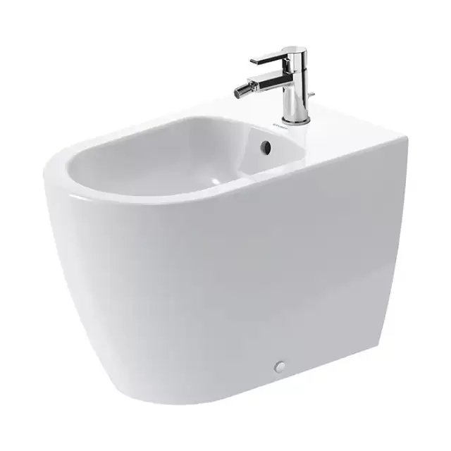 Duravit Me by Starck Биде напольное приставное 37х60 см, с 1 отв. под смеситель, с креплением, цвет: белый