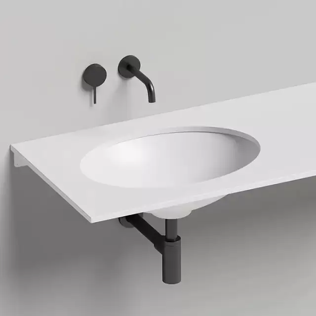 Salini Marea 11 Раковина врезная снизу 55х40х13.5см., без отв., без перелива, мат-л: S-Sense, цвет: белый