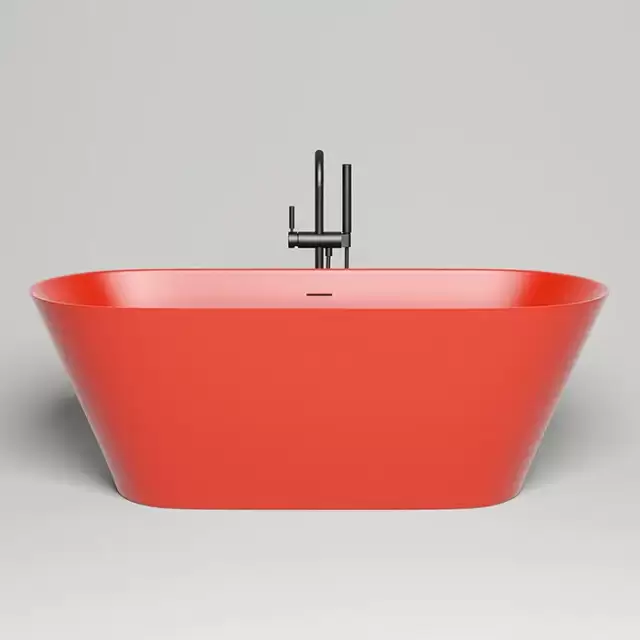 Salini Mona Ванна отдельностоящая 170х72х58.5 cм, донный клапан "Up&Down", сифон, слив-перелив, материал: S-Sense, цвет: глянец RAL2005