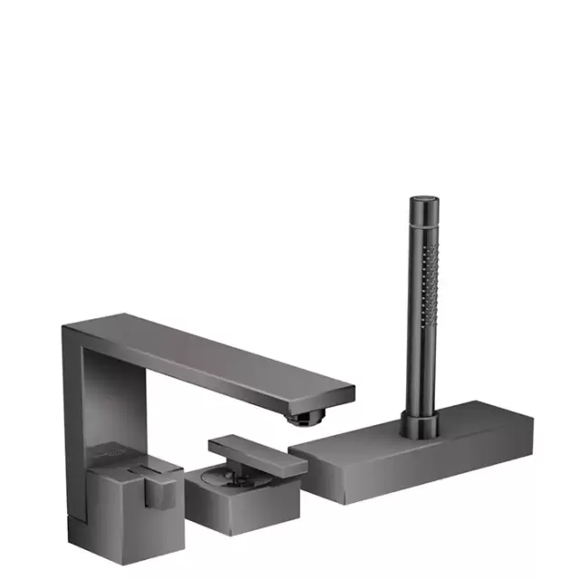 Axor Edge Смеситель на борт ванны, на 3 отв., с ручным душем, излив 210мм, цвет: черный