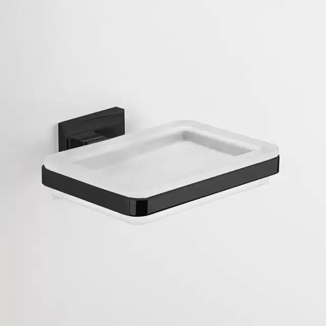 Colombo Basic Q Мыльница, подвесная, цвет: чёрный матовый/матовое стекло