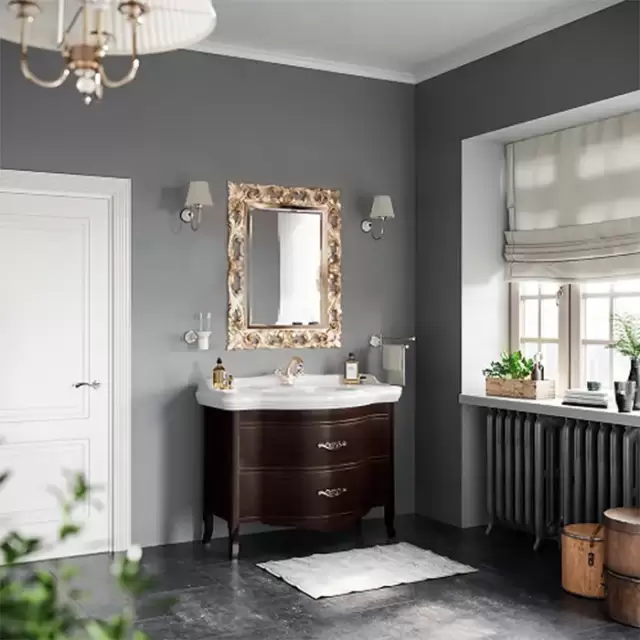 Tiffany World, Armony Nuovo Комплект мебели 110см, база с раковиной  JUB200/110T bi x1 AZZURRA JUBILAEUM, 2 ящика, доводчики Blum, 112x62см, напольный, Цвет: Moka