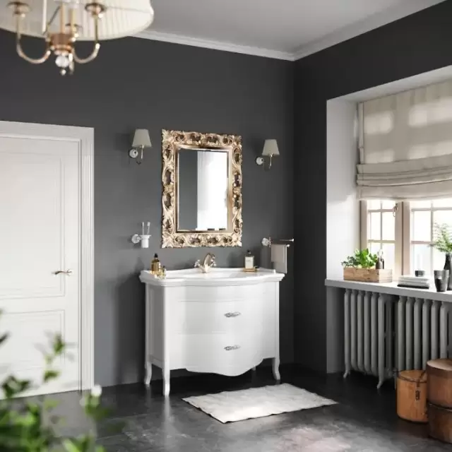 Tiffany World, Armony Nuovo Комплект мебели 110см, база с раковиной Azzurra GIU200110/ALZA bi x 1, 2 ящика, доводчики Blum, 112x62см, напольный, цвет: белый