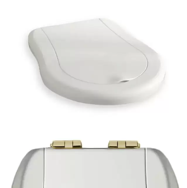 Kerasan Retro Сиденье NEW для унитаза, микролифт, цвет: белый/золото