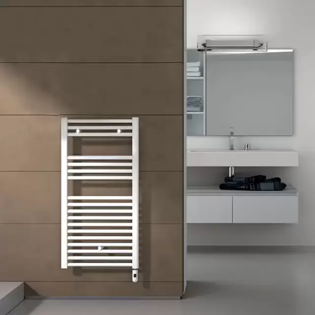 Irsap Ares Полотенцесушитель электрический 58x81.8x3см (15 трубок-2 промежутка), мощность: 400 ватт, с выключателем, провод: 120см, цвет: белый (01)