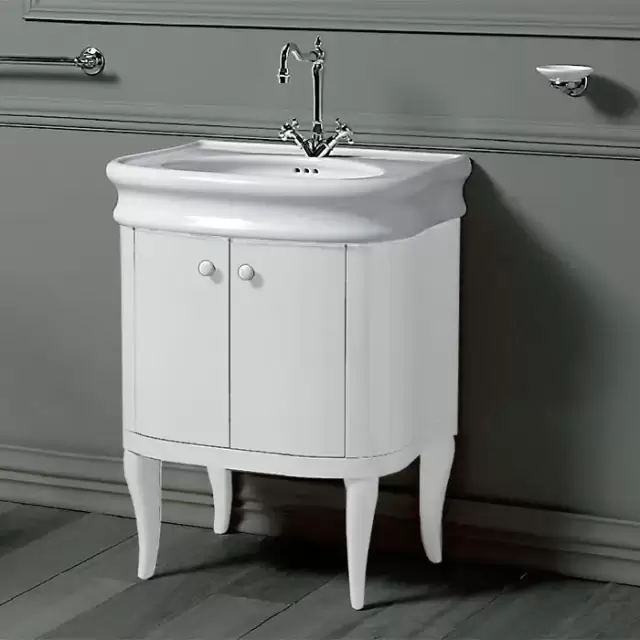 SIMAS Lante Комплект мебели, тумба с двумя дверцами, раковиной, 70см, зеркалом, напольный, цвет: белый